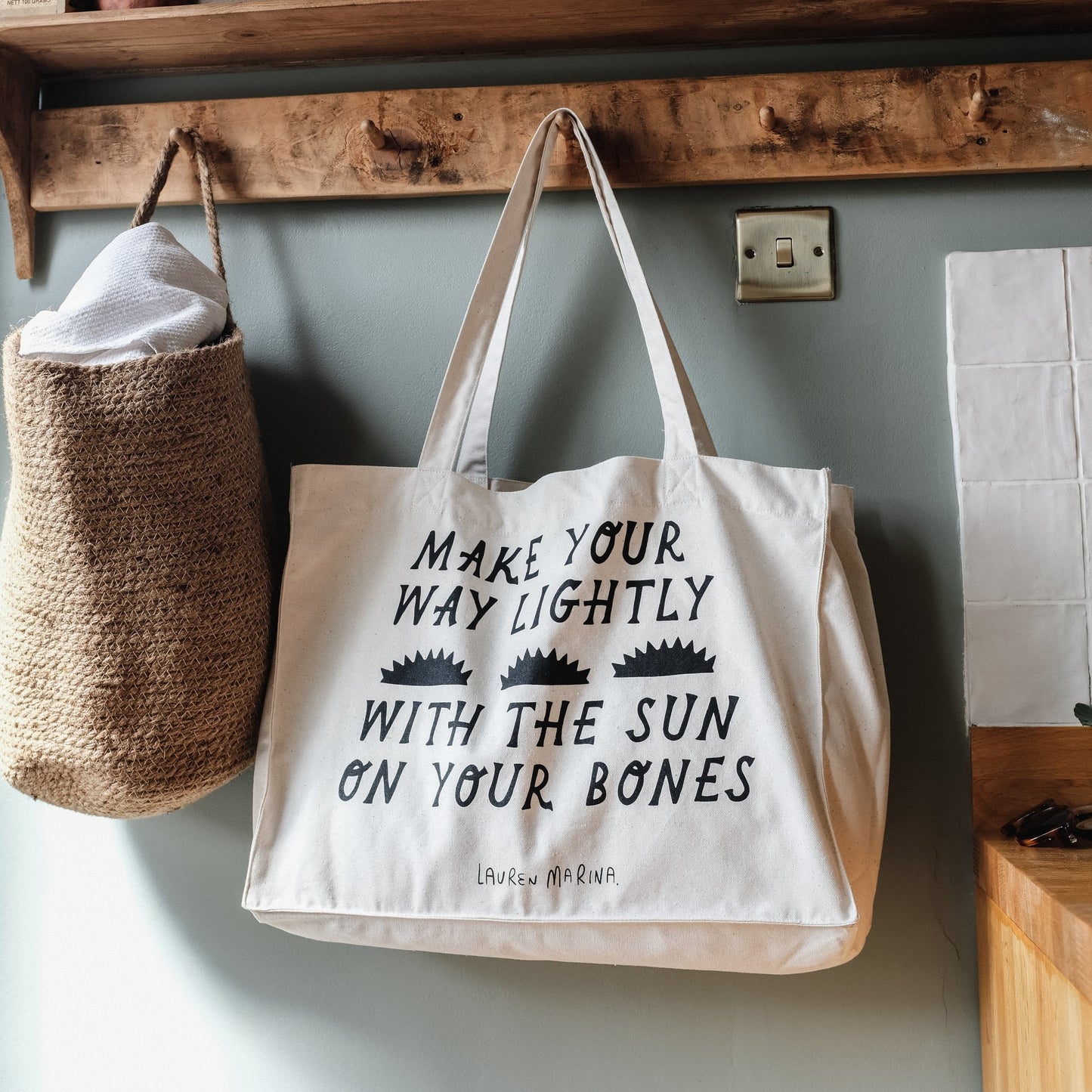 ‘Sun on Your Bones’ Canvas Shopper Bag