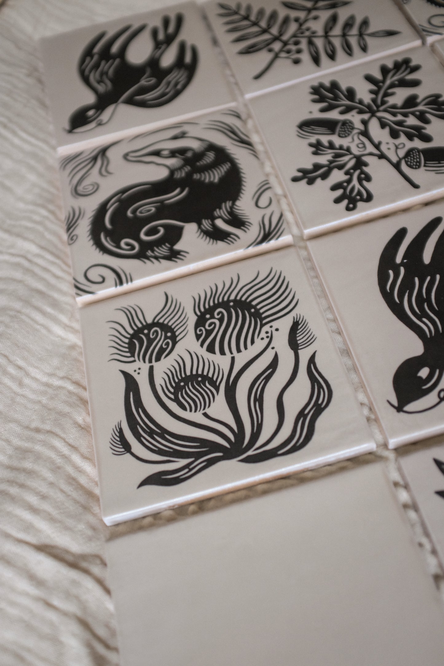 'Dandelion' Illustrated Ceramic Tile