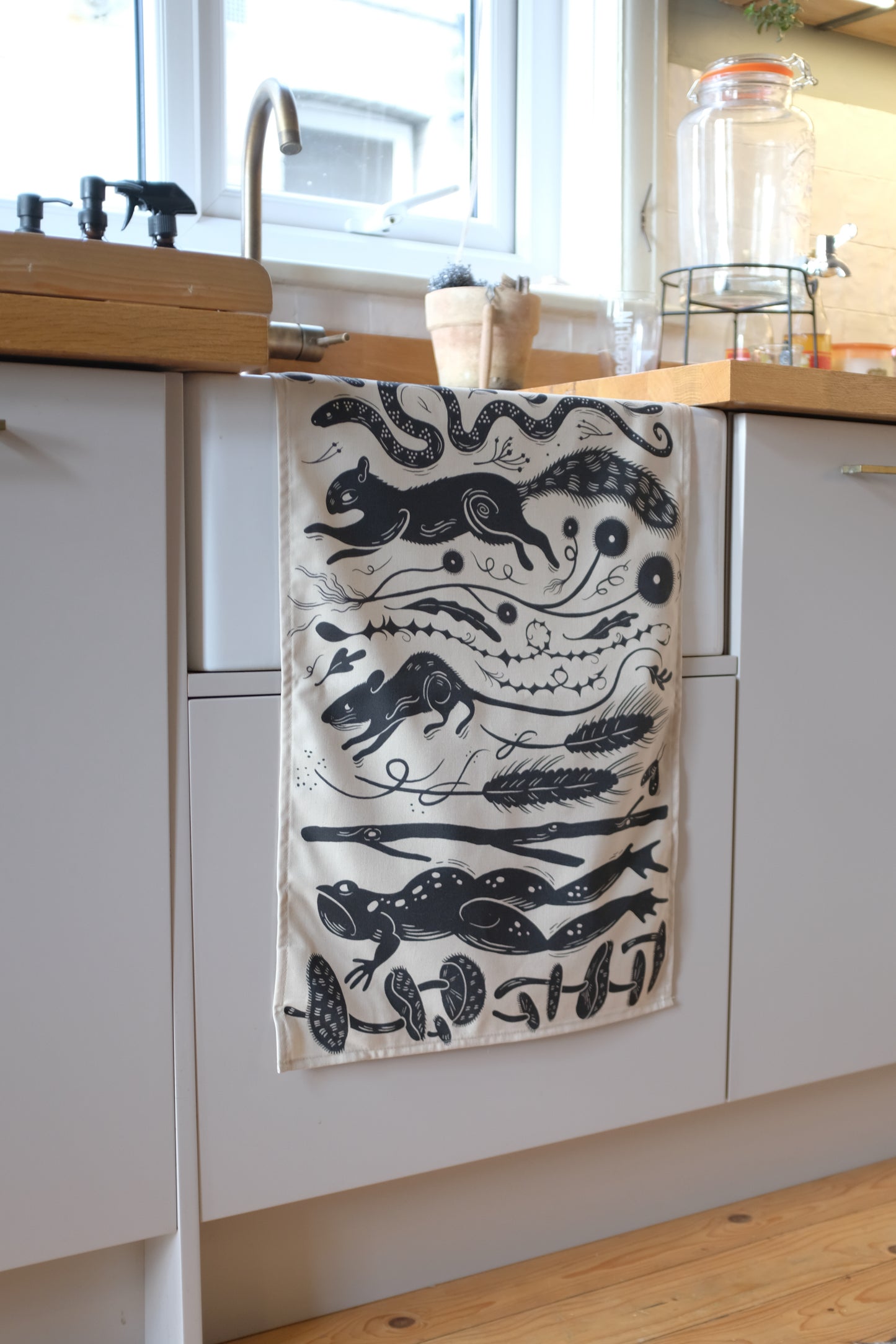 'Woodland Sprint' Tea Towel