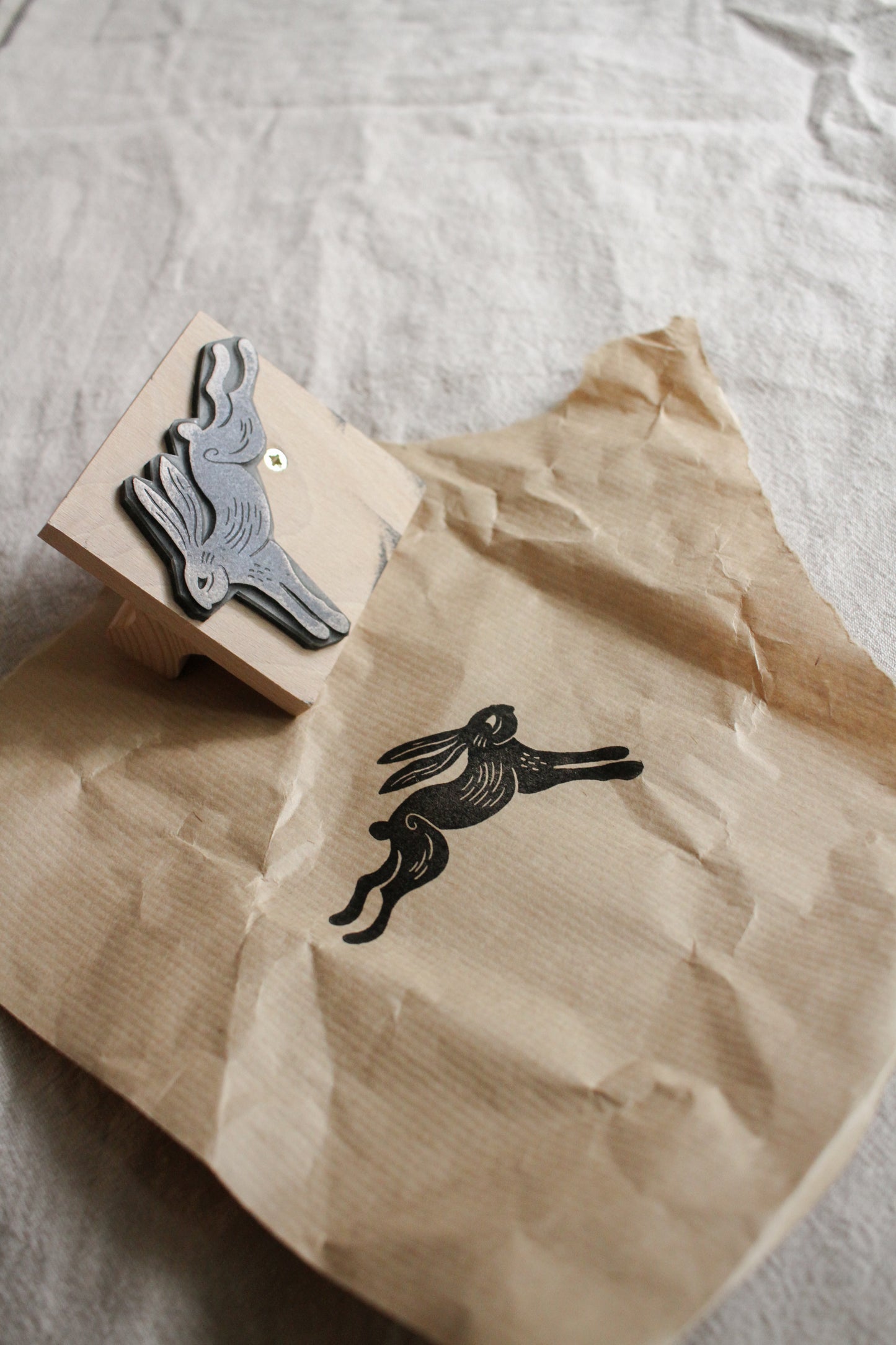 'Leaping Hare' Craft Stamp