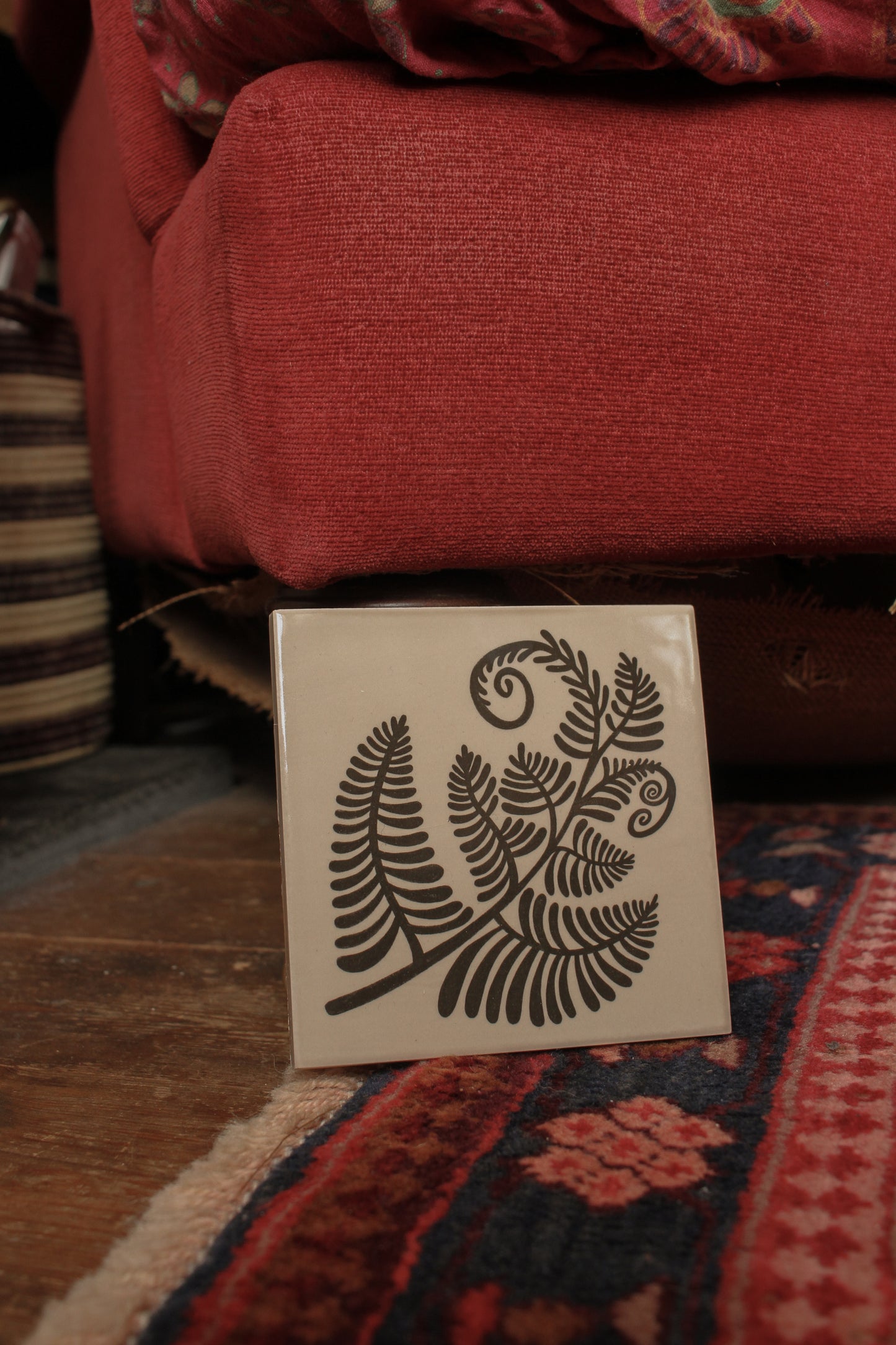 'Bracken Fern' Illustrated Ceramic Tile