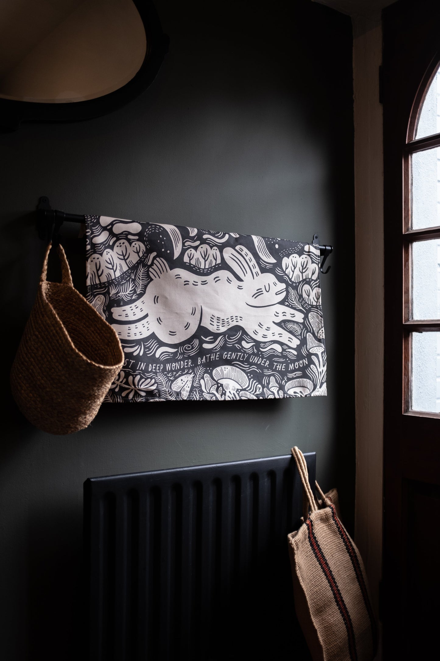 'Moon' Illustrated Poetry Tea Towel / or Wall Hanging