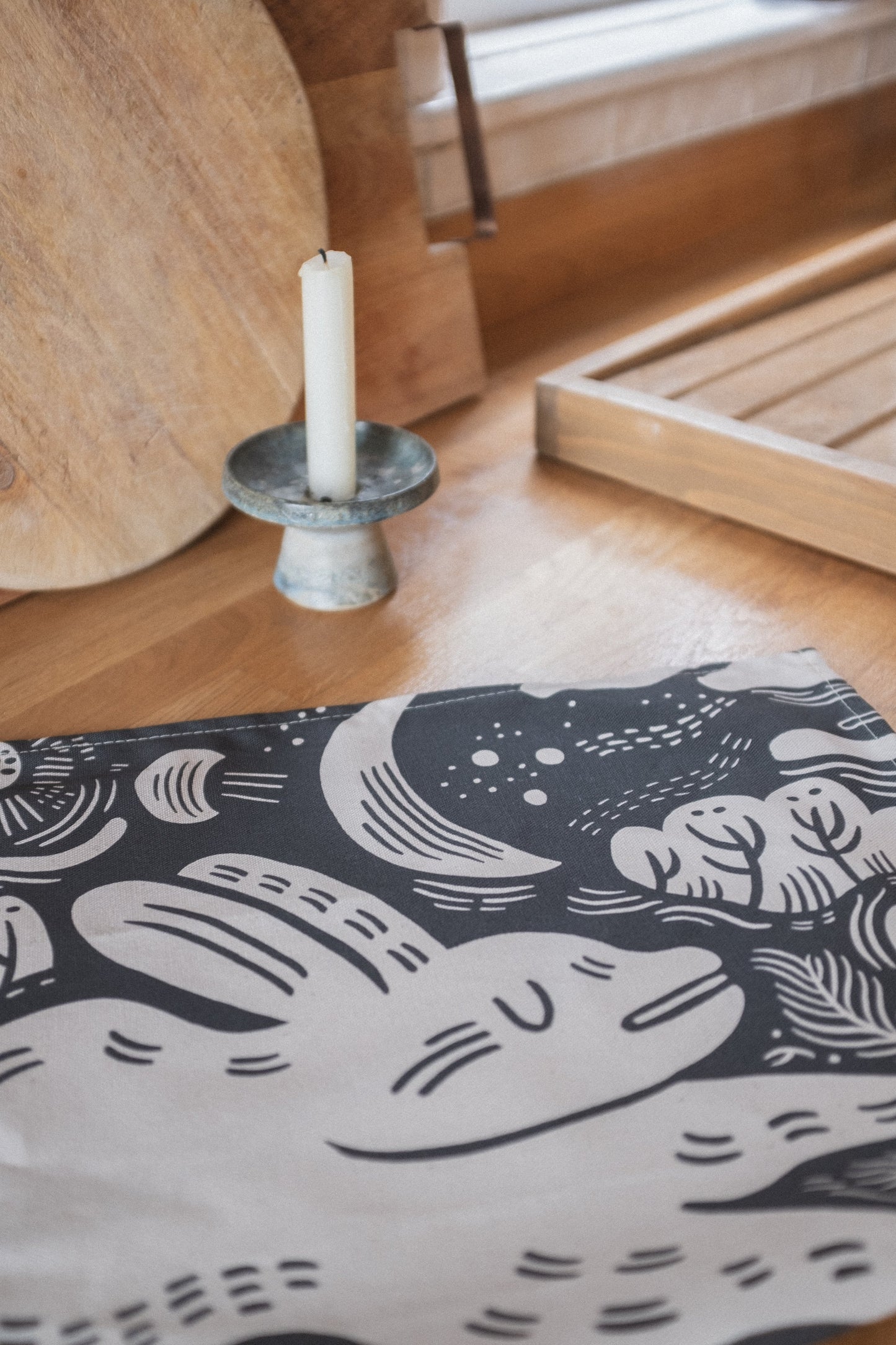 'Moon' Illustrated Poetry Tea Towel / or Wall Hanging