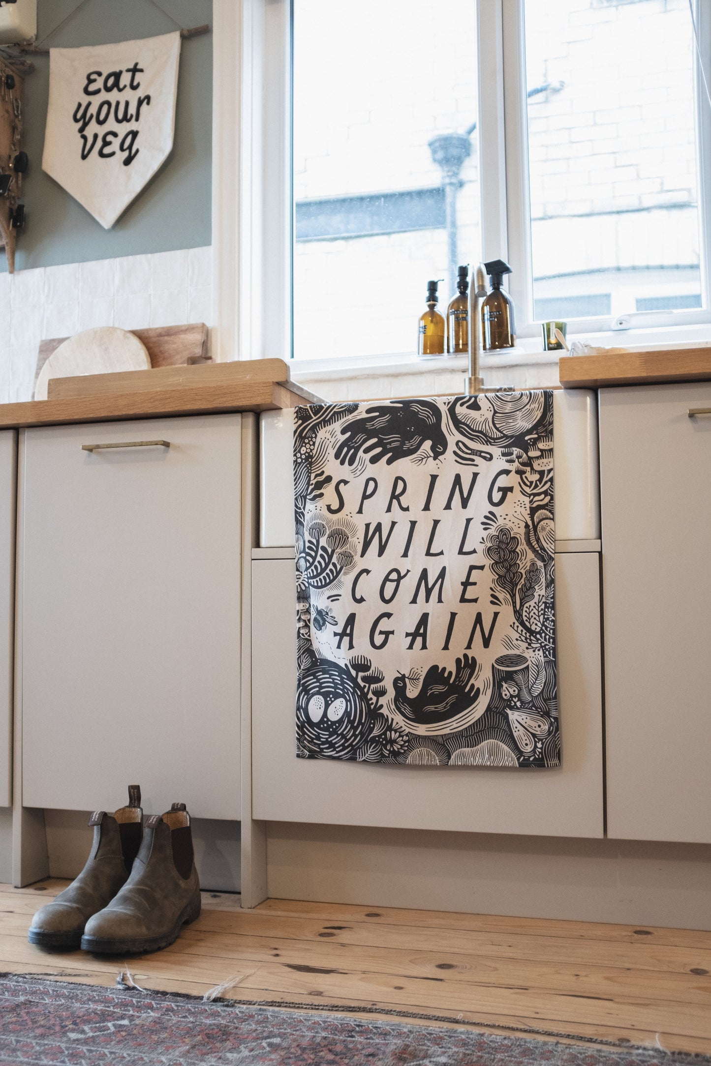 'Spring' Illustrated Poetry Tea Towel