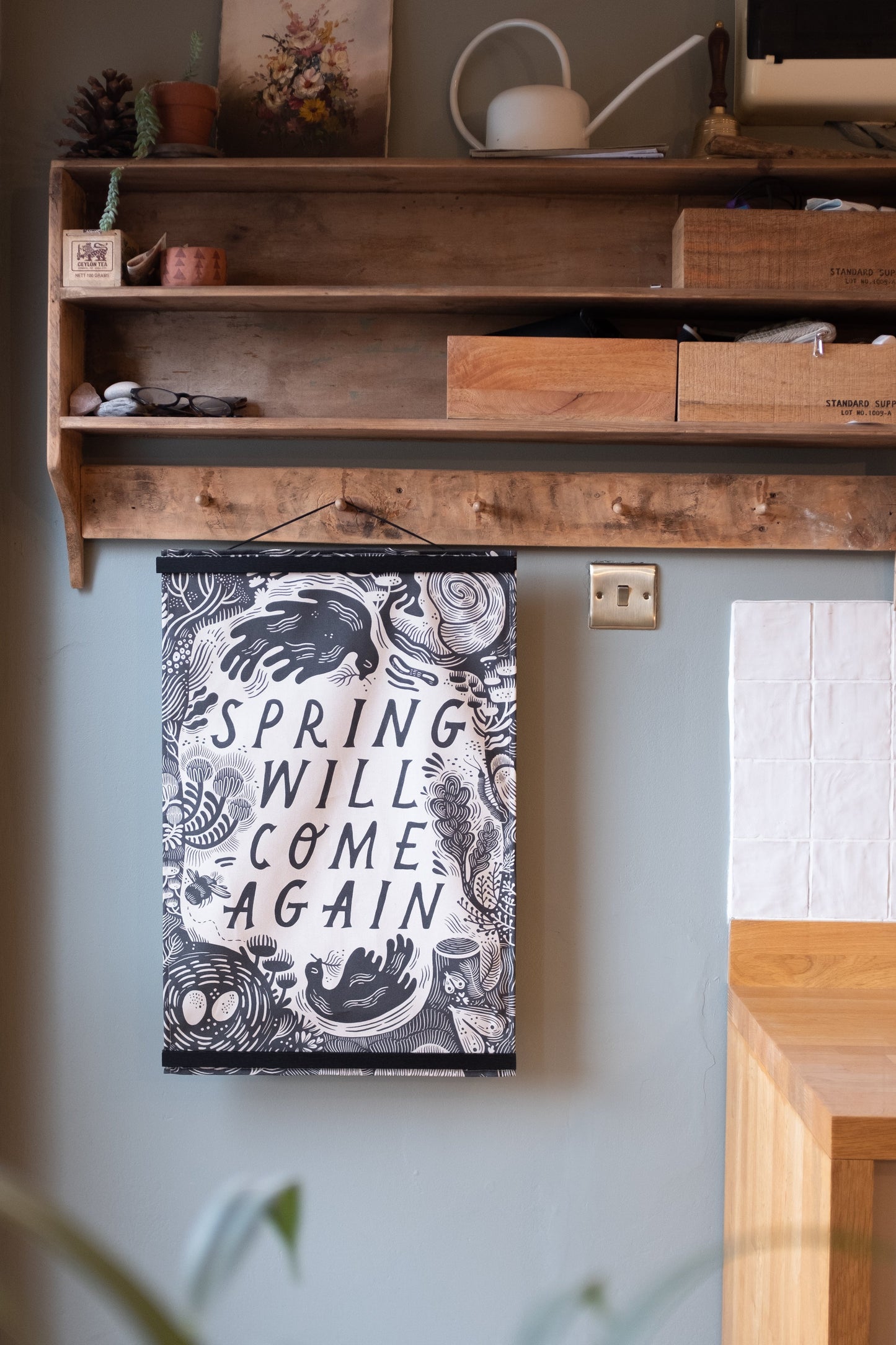 'Spring' Illustrated Poetry Tea Towel