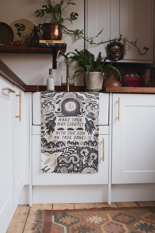 'Sun' Illustrated Poetry Tea Towel / or Wall Hanging