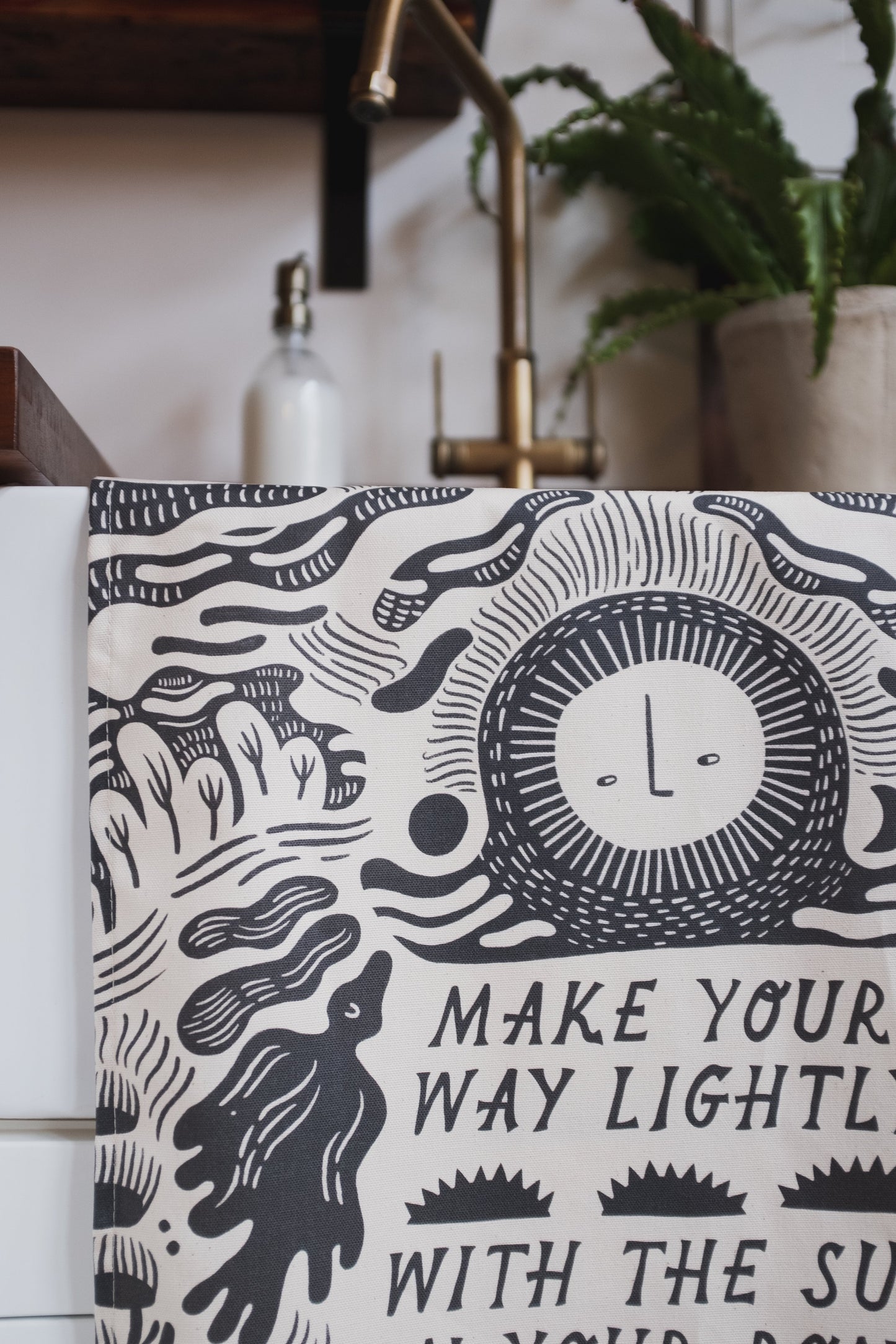 'Sun' Illustrated Poetry Tea Towel