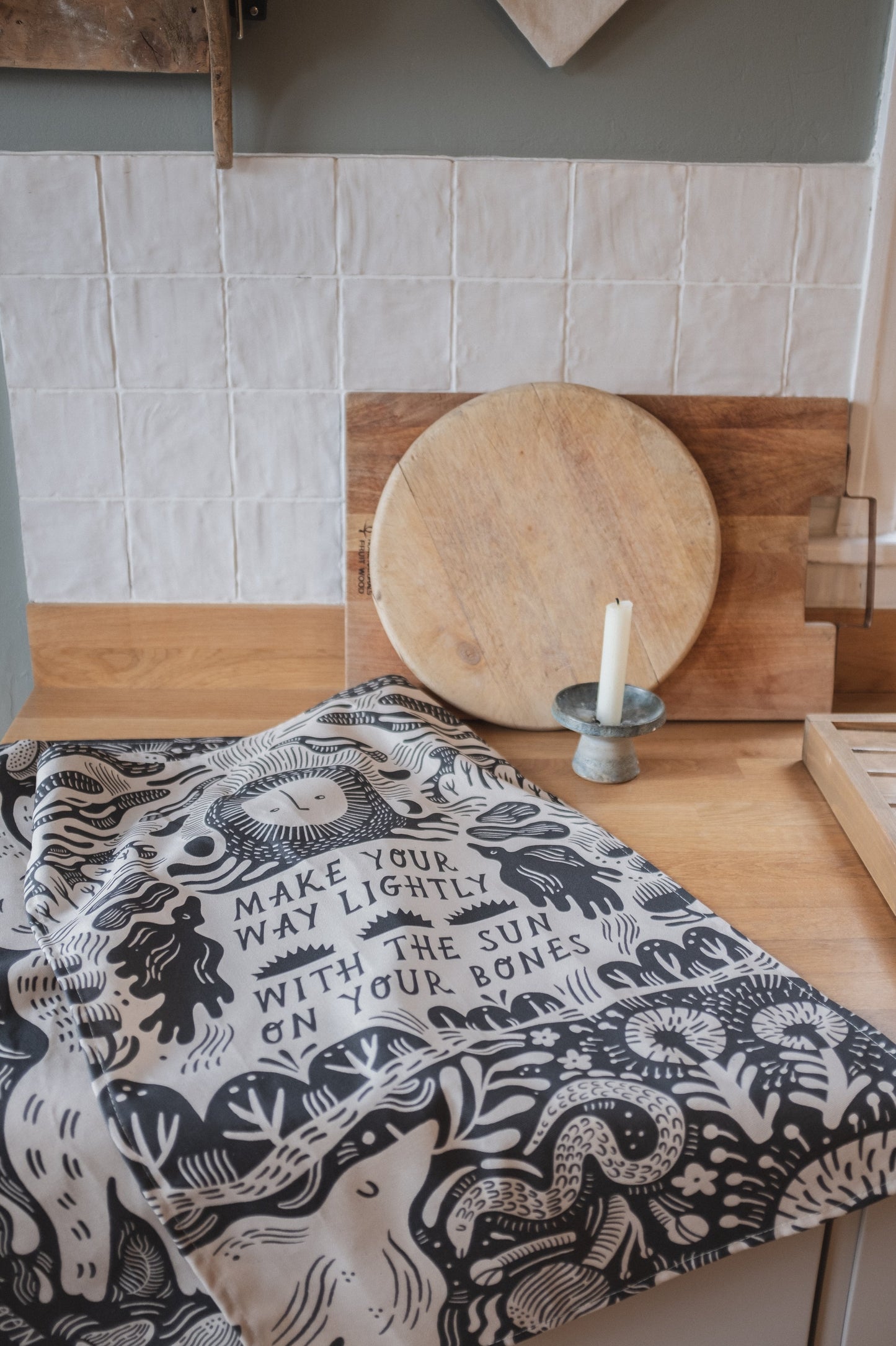 'Sun' Illustrated Poetry Tea Towel