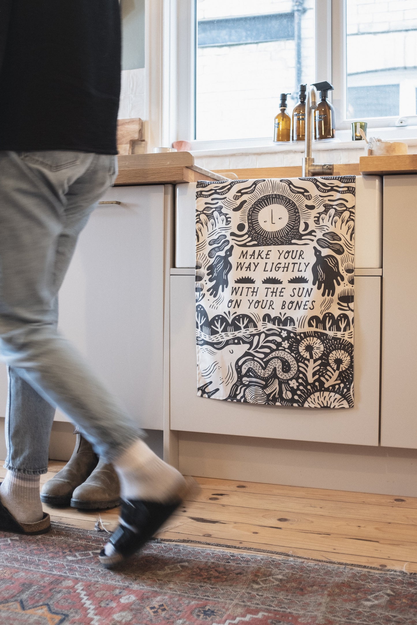 'Sun' Illustrated Poetry Tea Towel