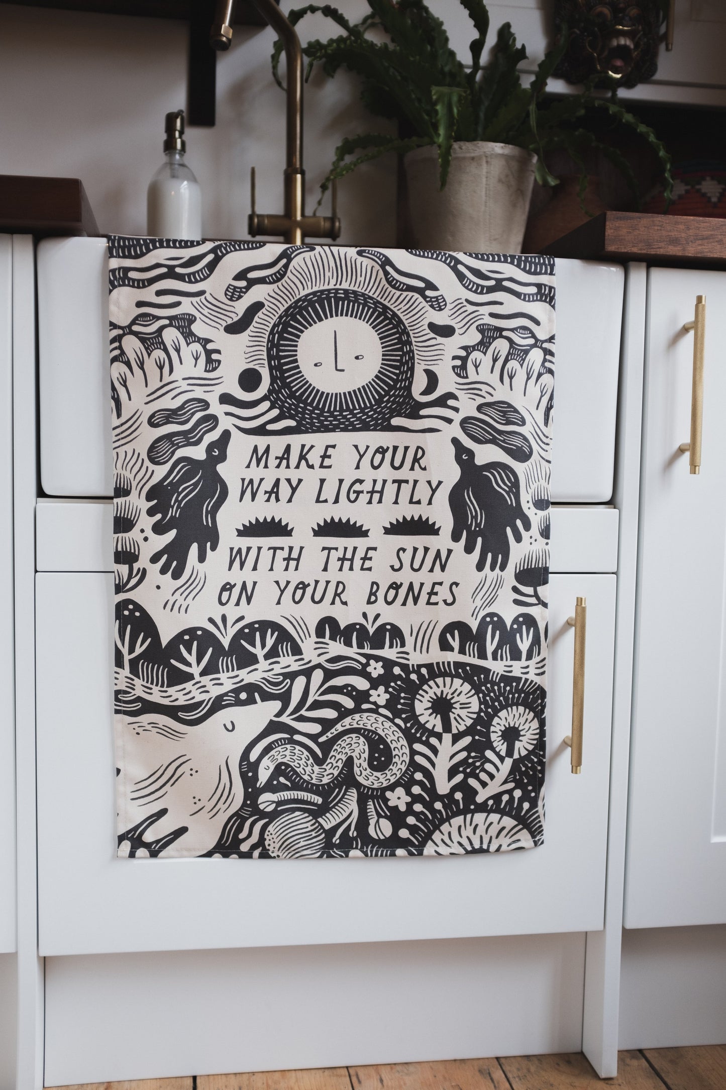 'Sun' Illustrated Poetry Tea Towel / or Wall Hanging