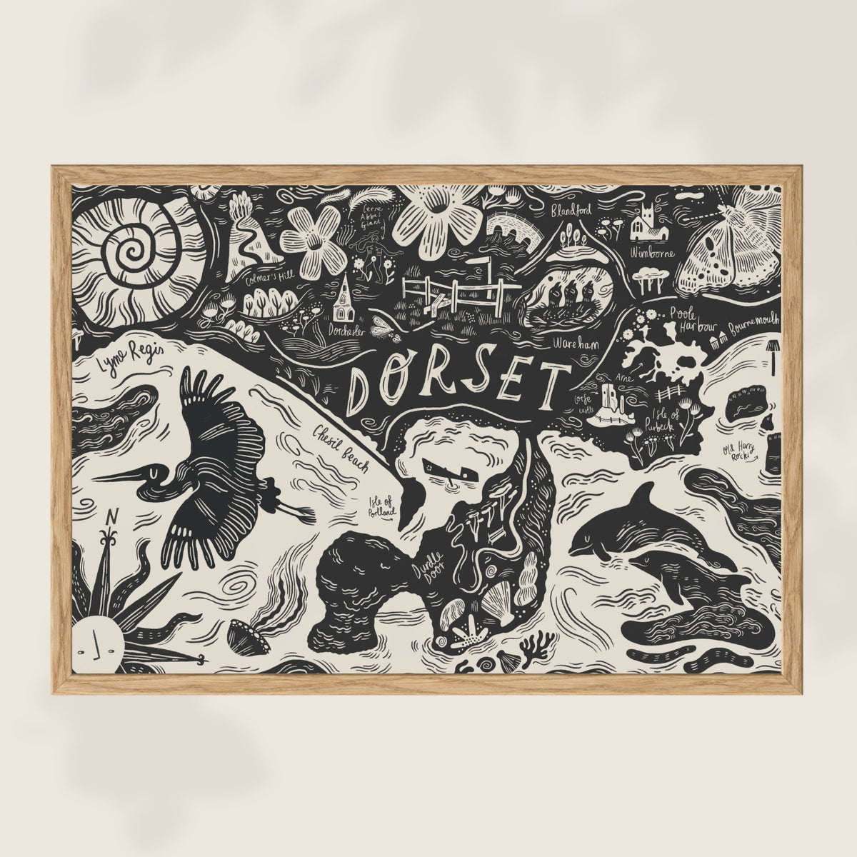 'Dorset' Map Art Print