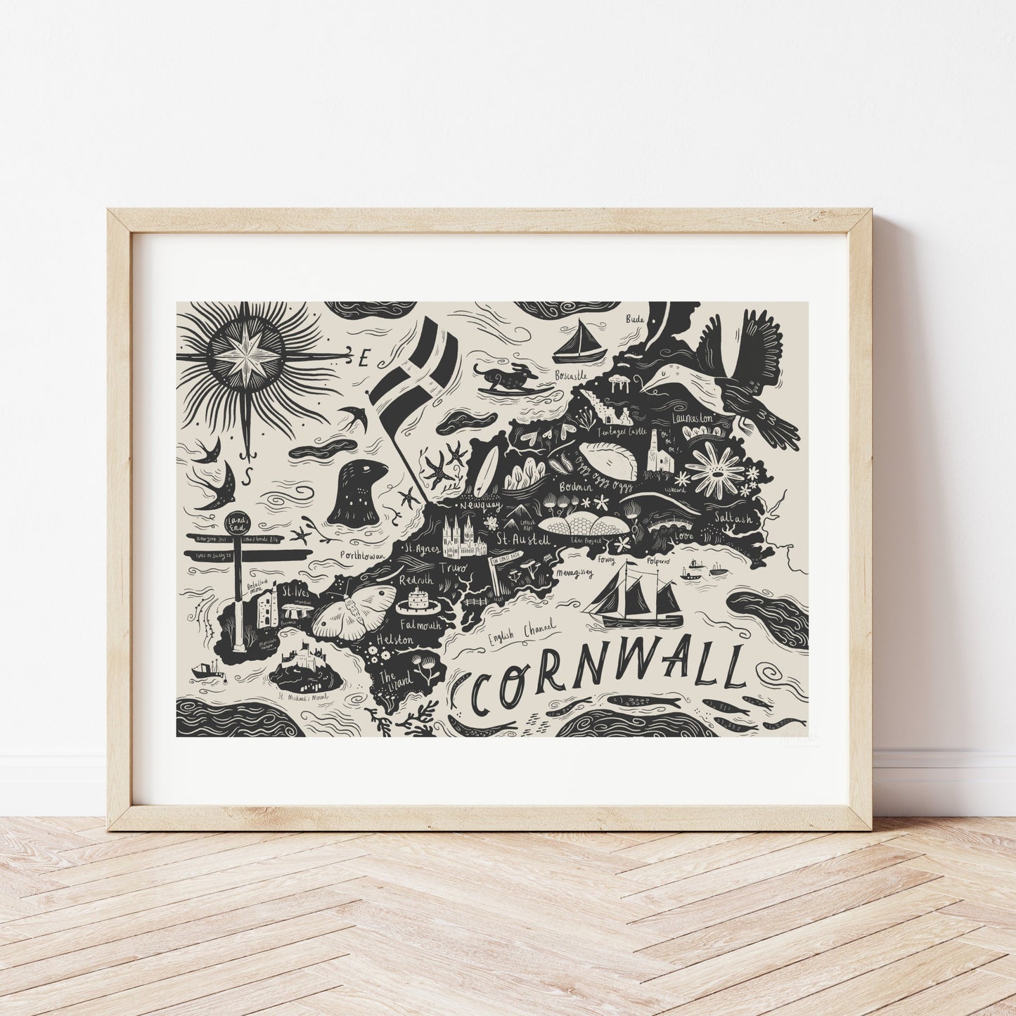 Illustrated Cornwall Map