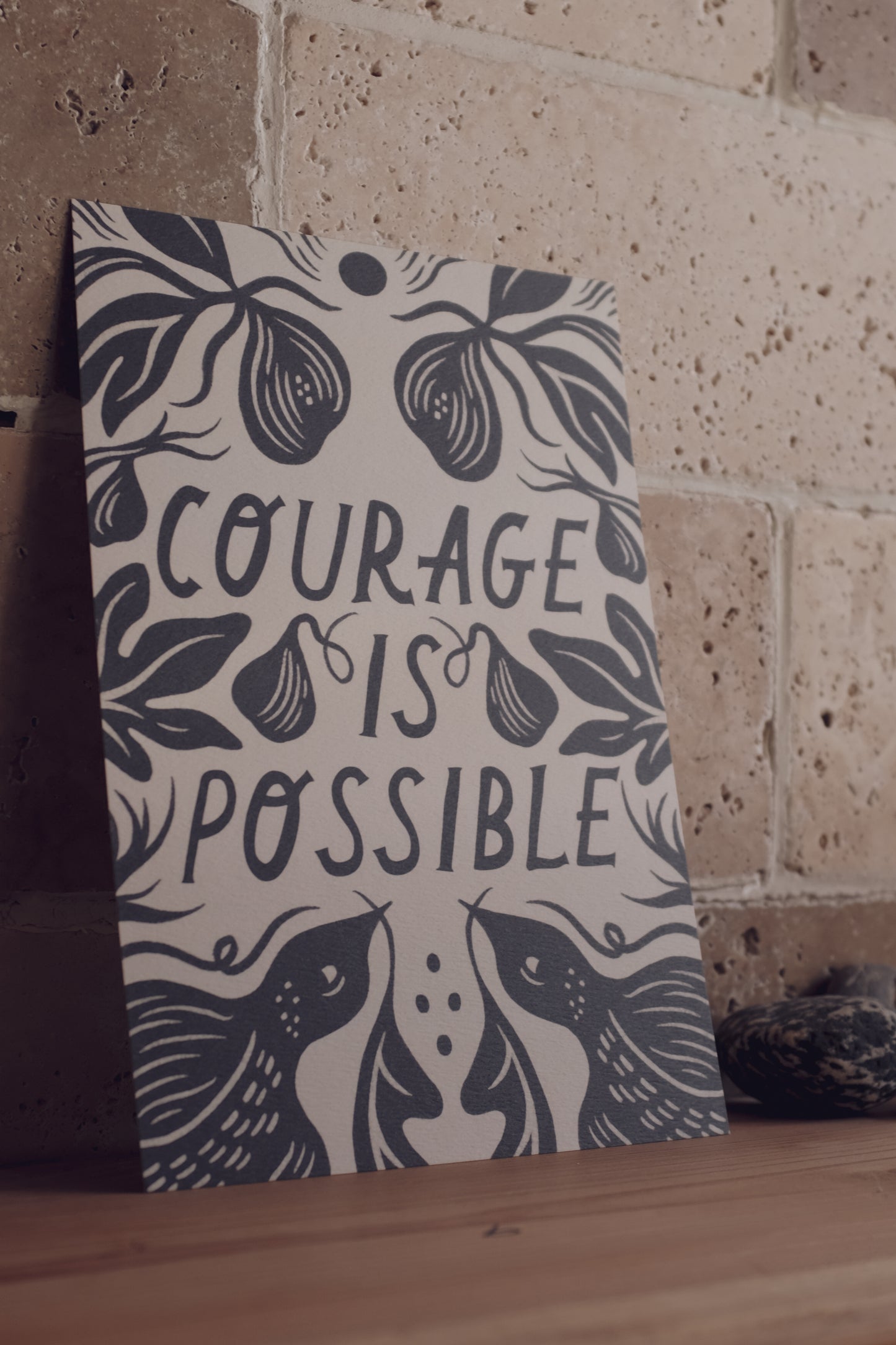'Courage' Mantra Art Print