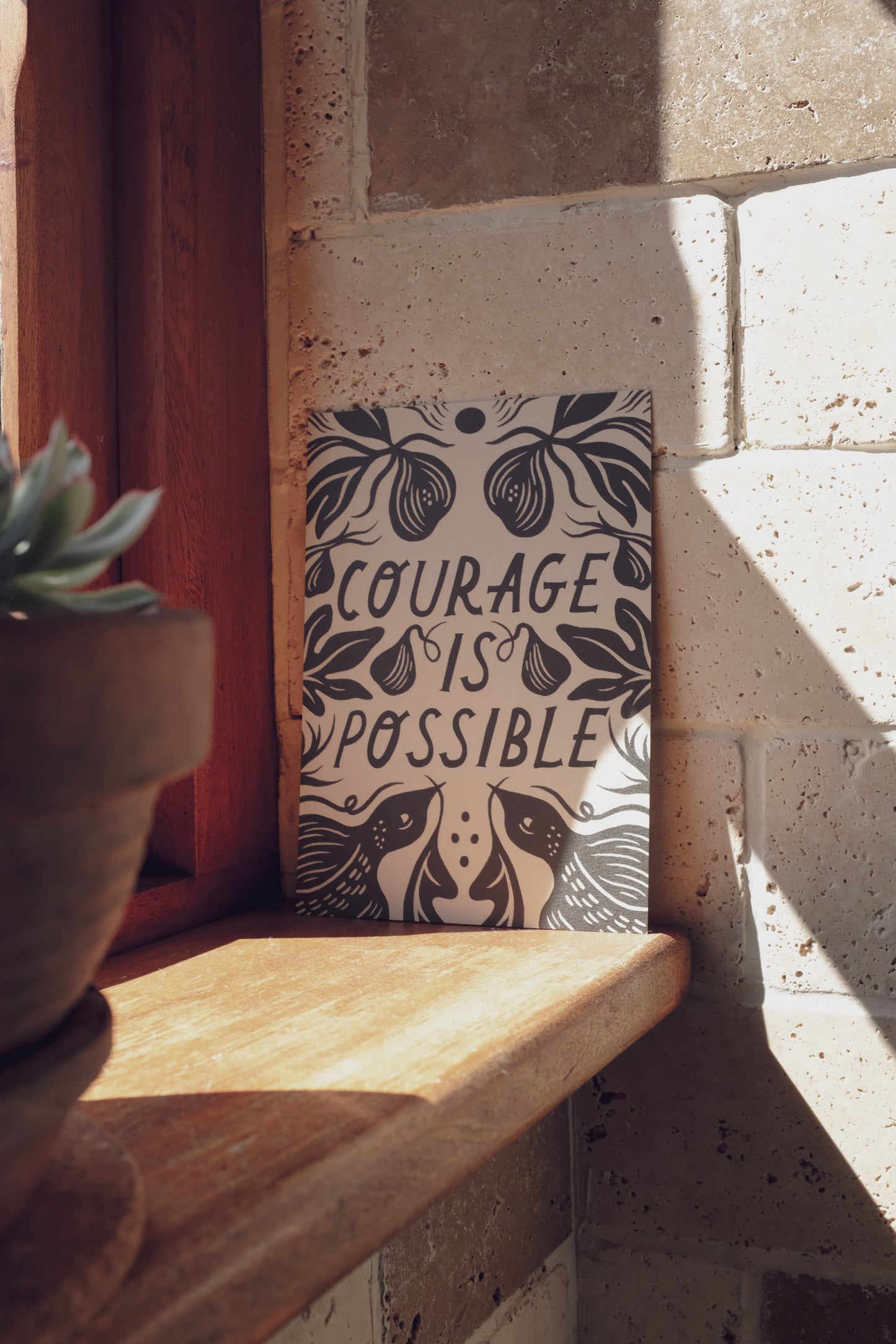 'Courage' Mantra Art Print