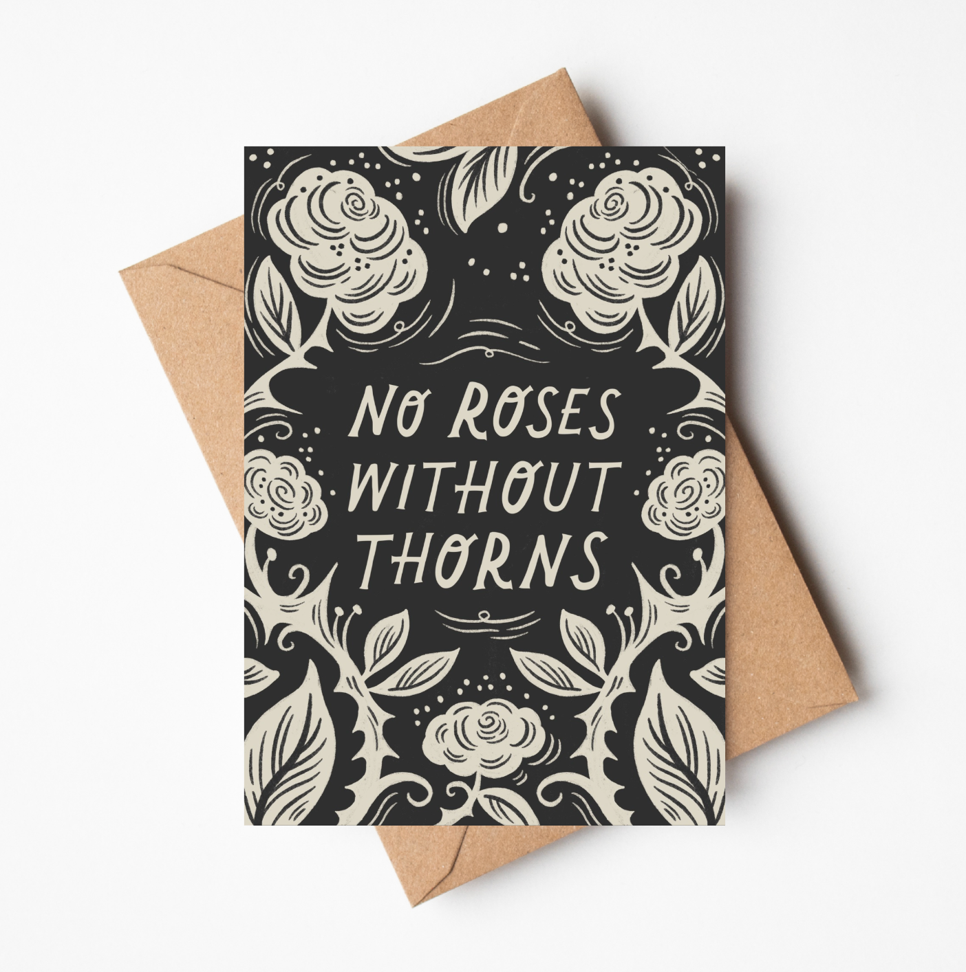 'No Roses Without Thorns' Resilience Quote Card