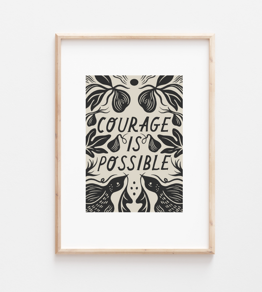 'Courage' Mantra Art Print