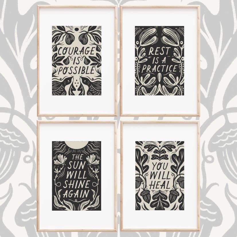 (Set of 4) Mantra Art Prints
