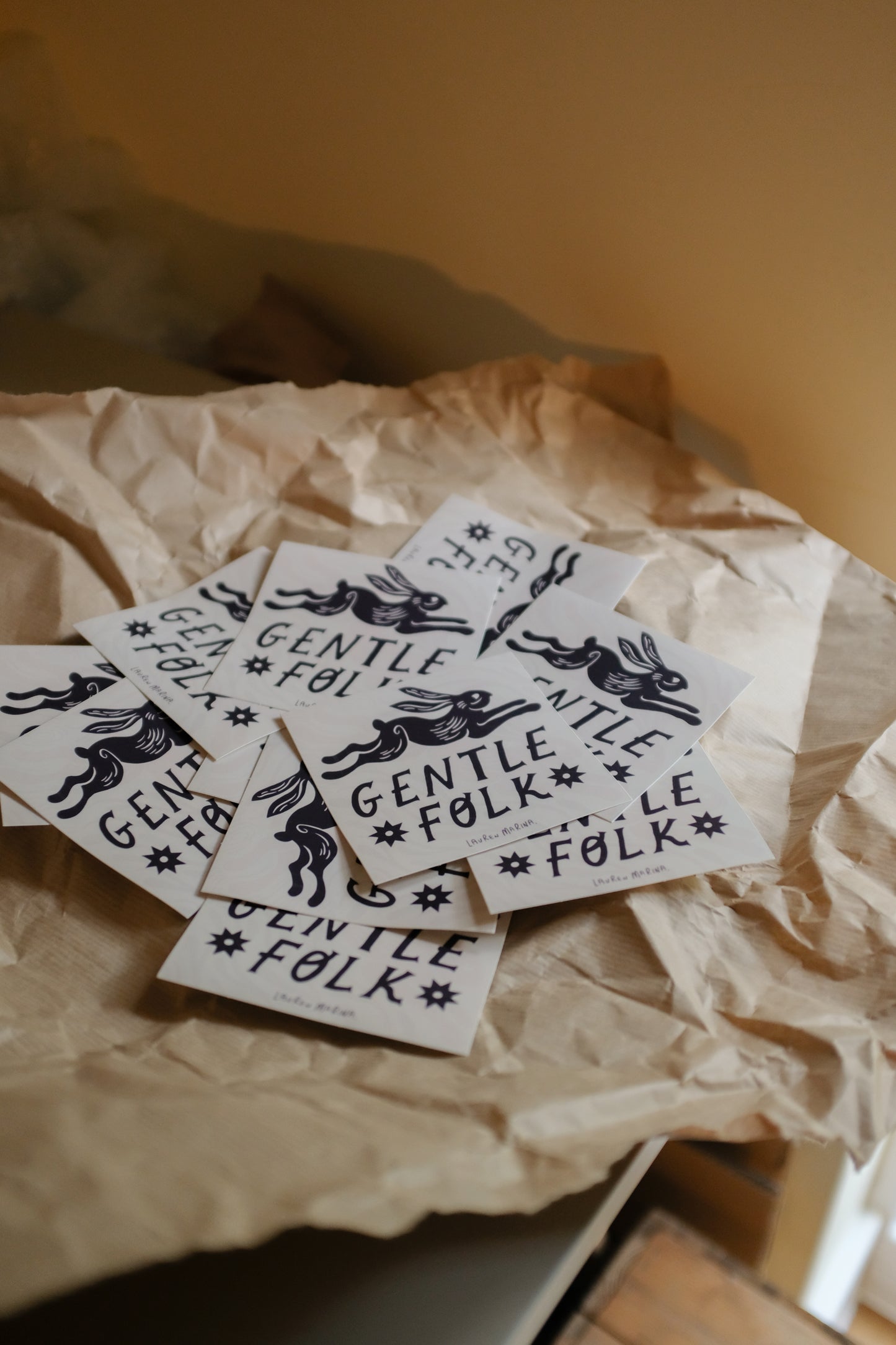 'Gentle Folk' Hare Sticker