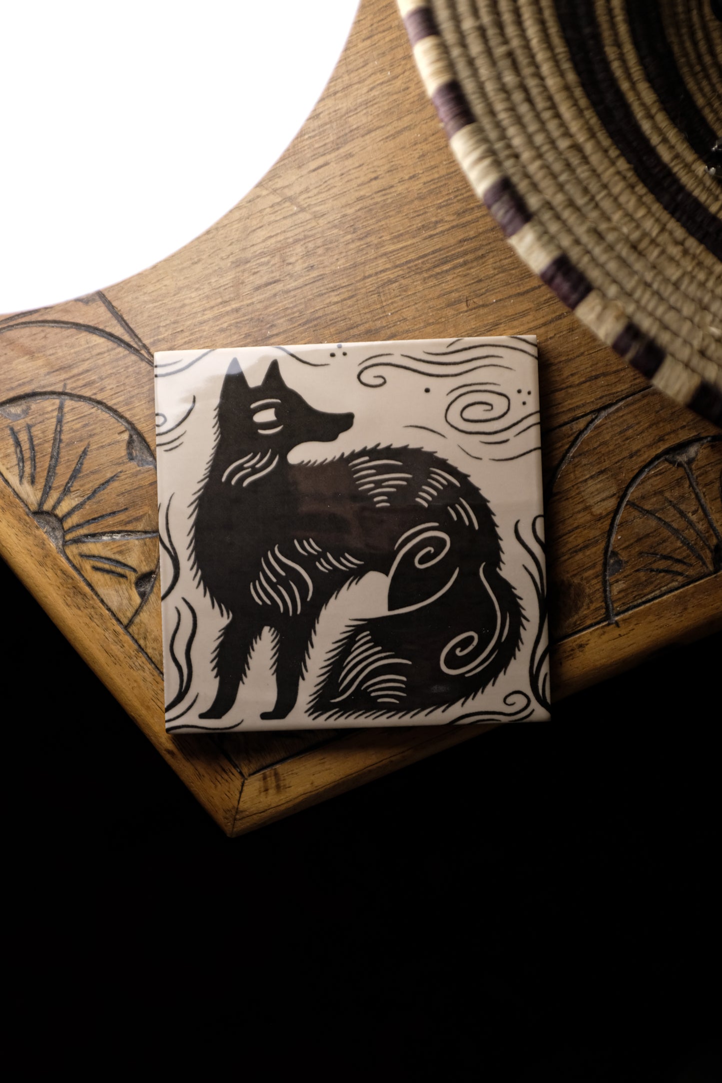 'Fox' Illustrated Ceramic Tile