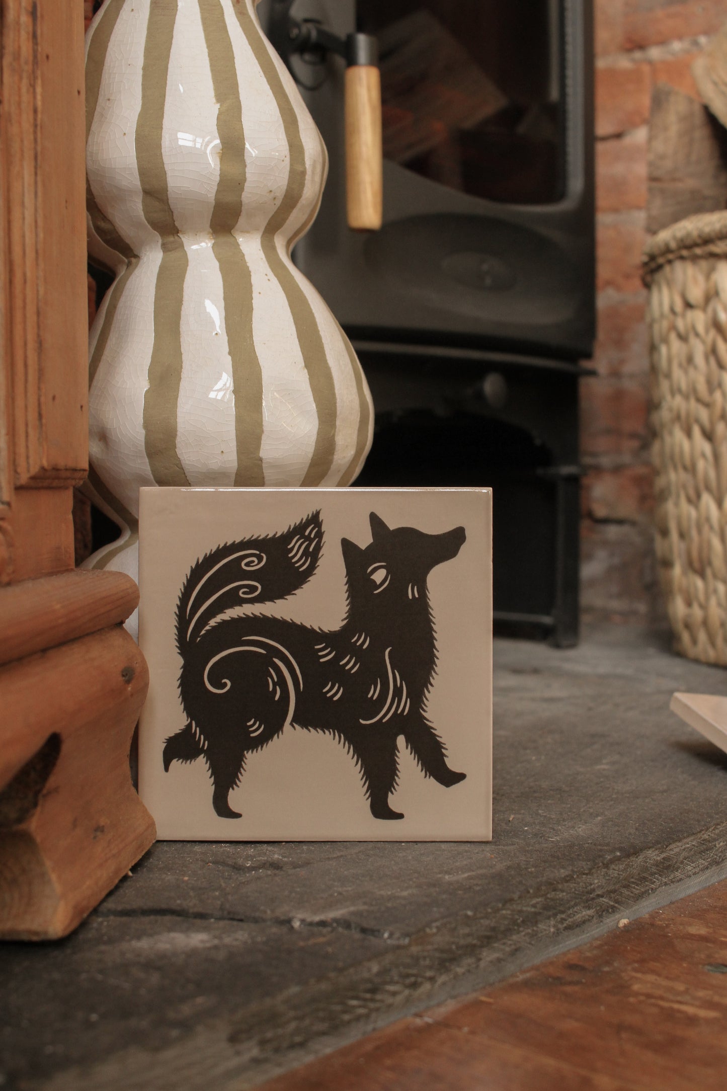 'Little Fox' Illustrated Ceramic Tile