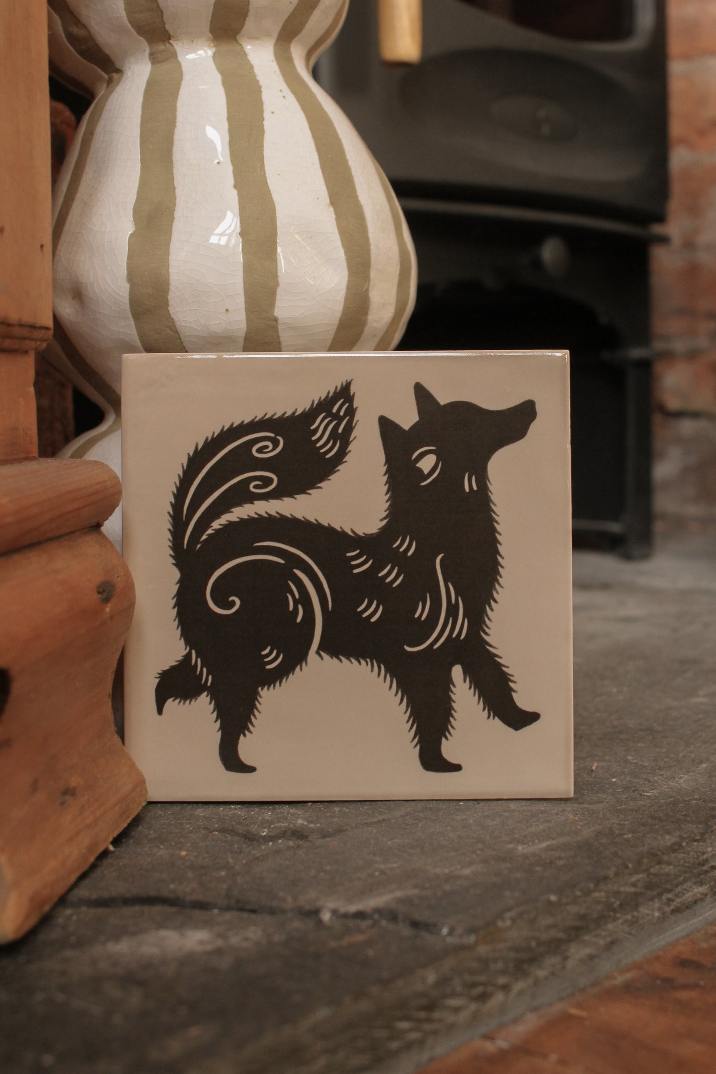 'Little Fox' Illustrated Ceramic Tile