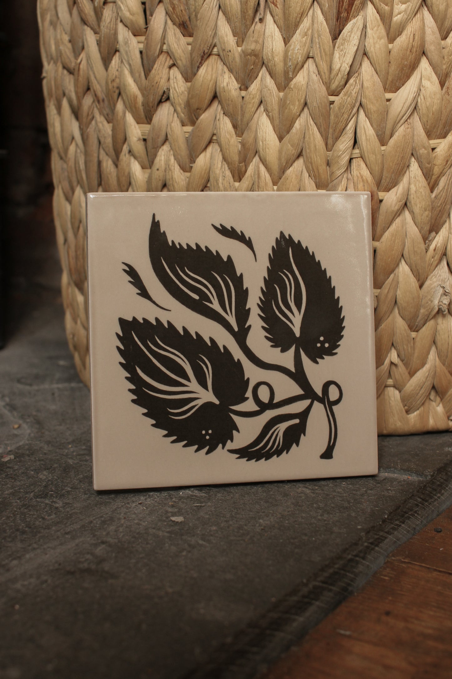 'Nettle' Illustrated Ceramic Tile