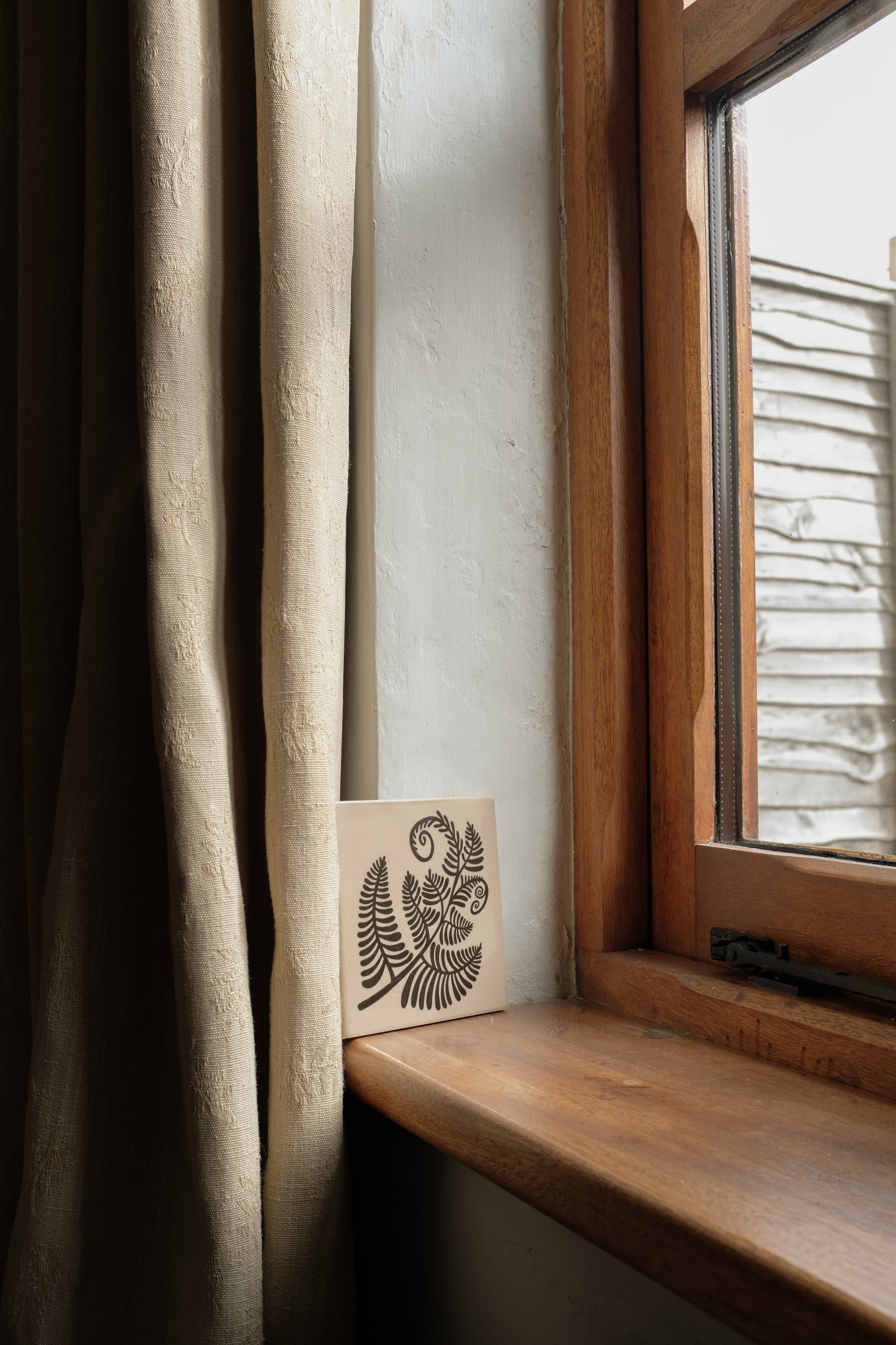 'Bracken Fern' Illustrated Ceramic Tile