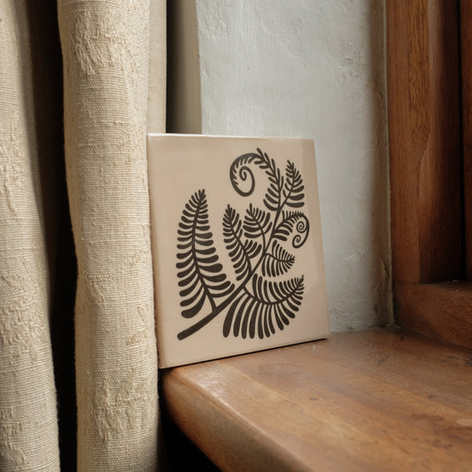 'Bracken Fern' Illustrated Ceramic Tile