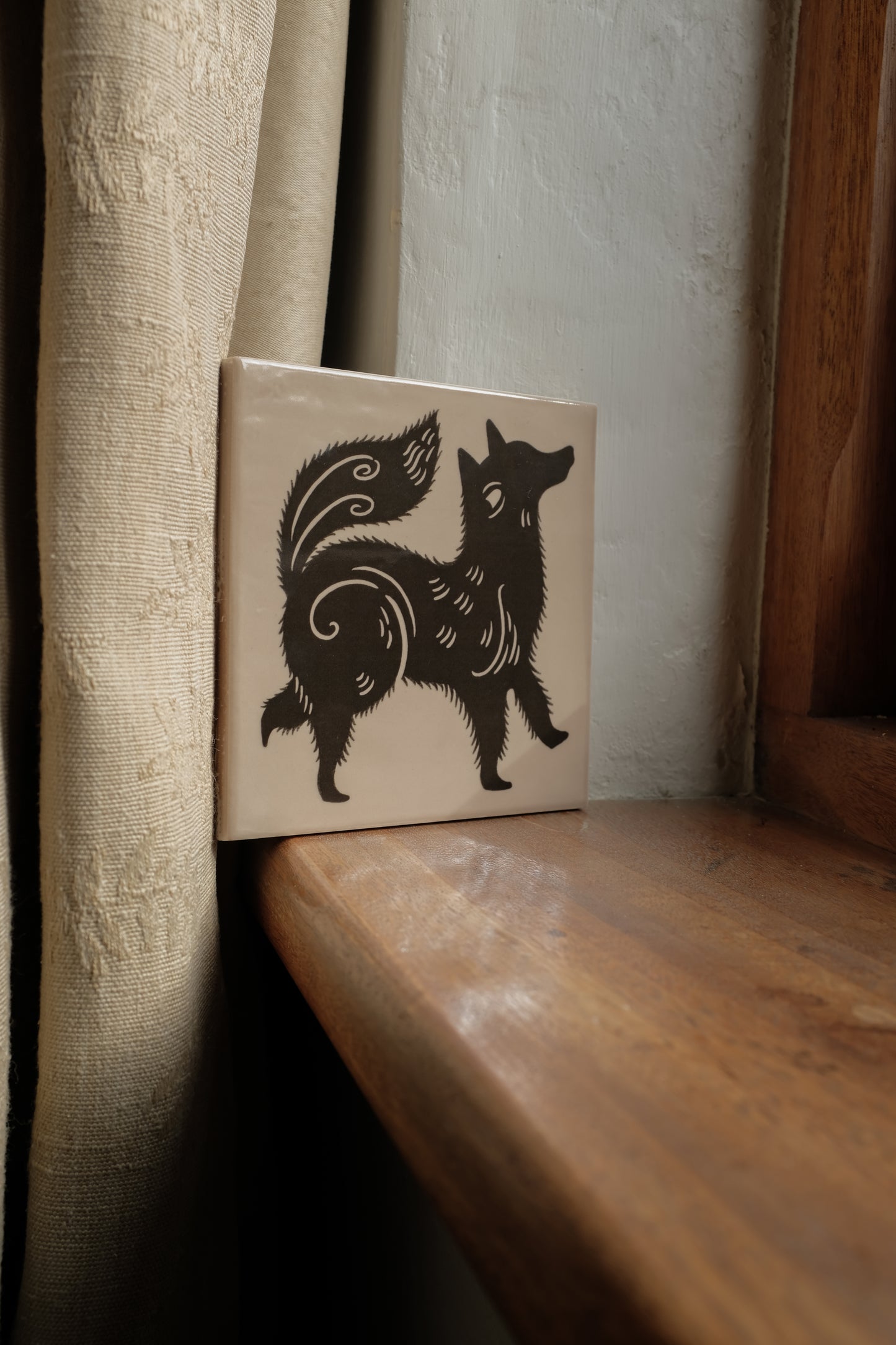 'Little Fox' Illustrated Ceramic Tile