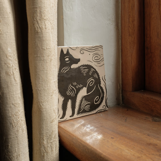 'Fox' Illustrated Ceramic Tile