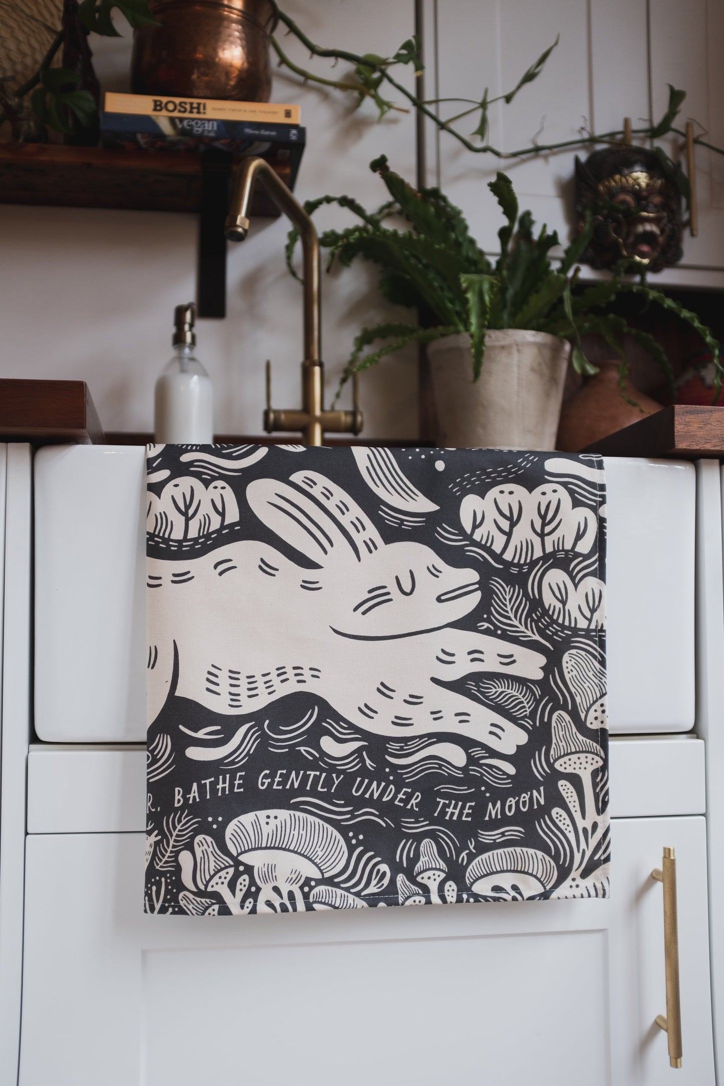 'Moon' Illustrated Poetry Tea Towel / or Wall Hanging